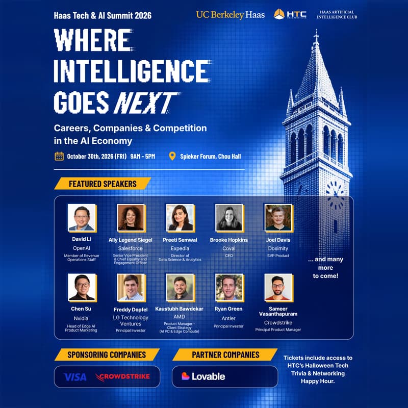 Cover Image for Haas Tech & AI Summit 2026 · Where Intelligence Goes Next