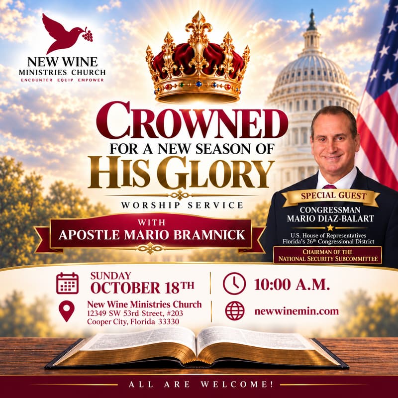 Cover Image for Worship Service with Congressman Mario Diaz-Balart