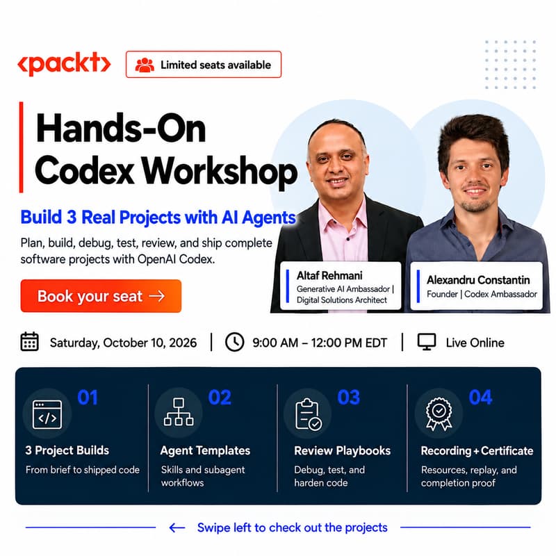 Cover Image for Hands-On Coding with OpenAI Codex: Build 3 End-to-End Projects