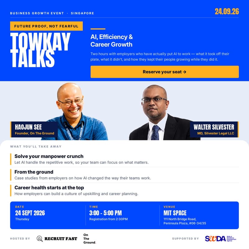 Cover Image for TOWKAY TALKS SERIES 5: AI, EFFICIENCY & CAREER GROWTH