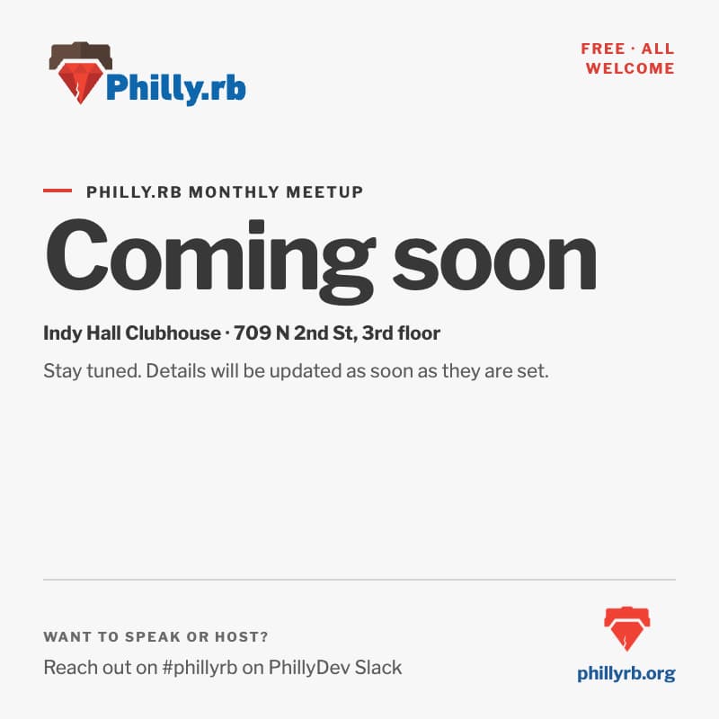 Cover Image for Philly.rb Monthly Meetup