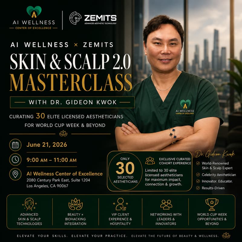 Cover Image for AI WELLNESS × ZEMITS SKIN & SCALP 2.0 MASTERCLASS WITH DR. GIDEON KWOK