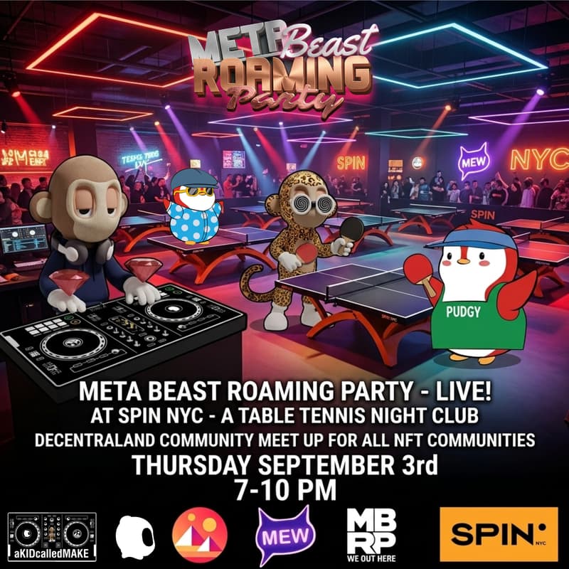 Cover Image for The Meta Beast Roaming Party Live From NYC Decentraland Community Meet up