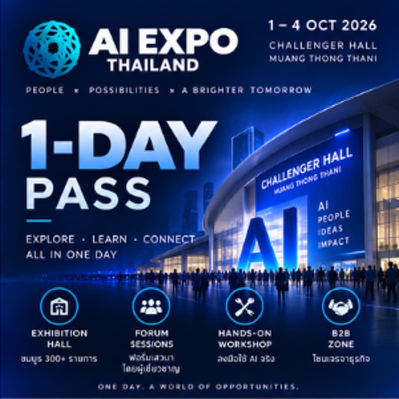 Cover Image for FORUM & WORKSHOP ZONE | 2 OCT | AI Expo Thailand 2026