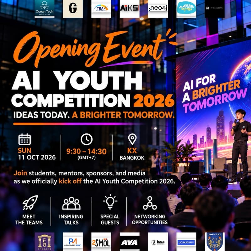 Cover Image for AI SME Youth Competition ‘26 AIKS Opening Event @ KX Knowledge Xchange - Bangkok 🇹🇭