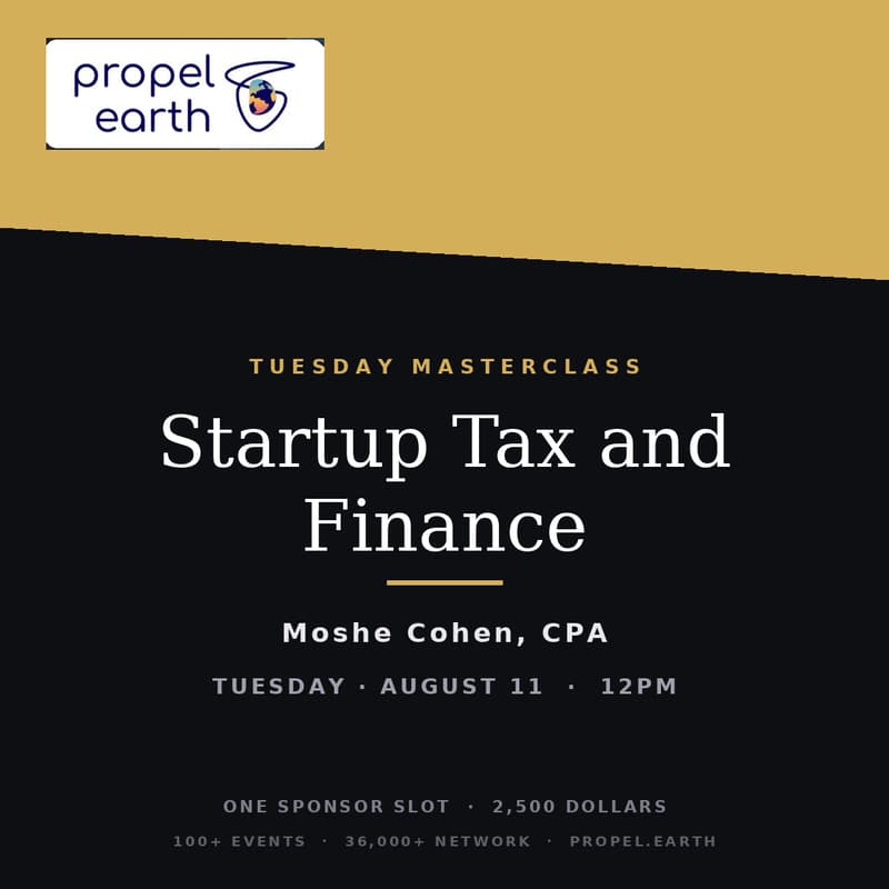 Cover Image for Startup Tax and Finance with Moshe Cohen, CPA