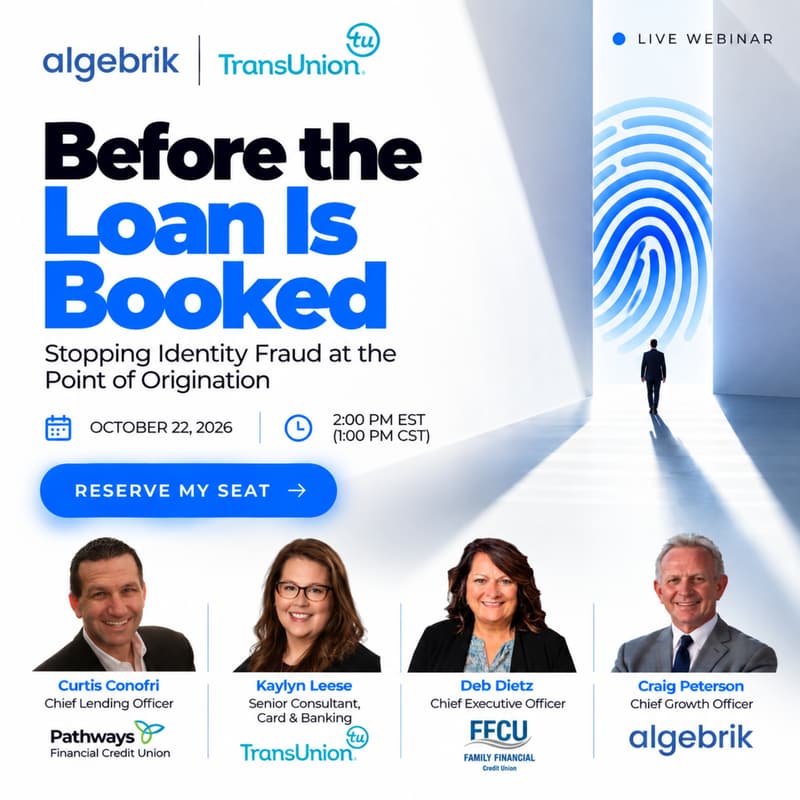 Cover Image for Before the Loan is Booked | Algebrik AI & TransUnion Webinar