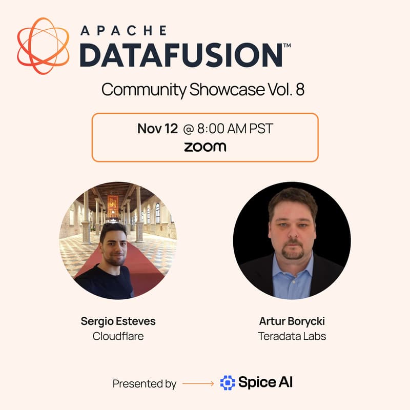 Cover Image for DataFusion Community Showcase Vol. 8: Cloudflare & Teradata Labs