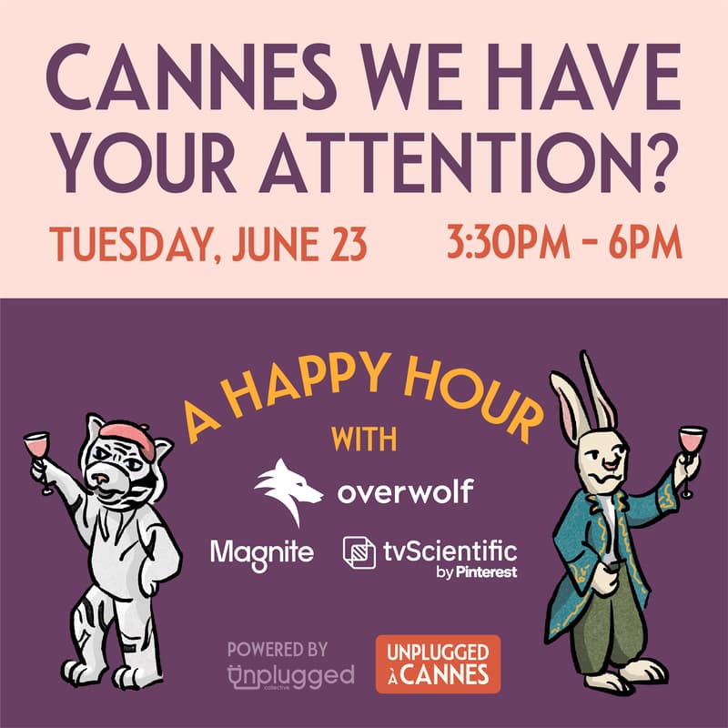 Cover Image for Cannes We Have Your Attention? A Happy Hour with Overwolf, Magnite, and tvScientific by Pinterest