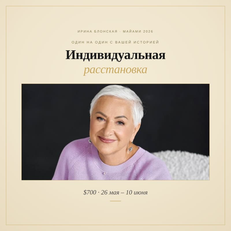 Cover Image for Индивидуальная расстановка с Ириной Блонской