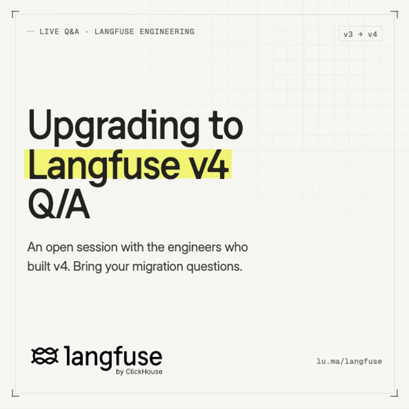 Cover Image for [Virtual] Langfuse v4 Q/A