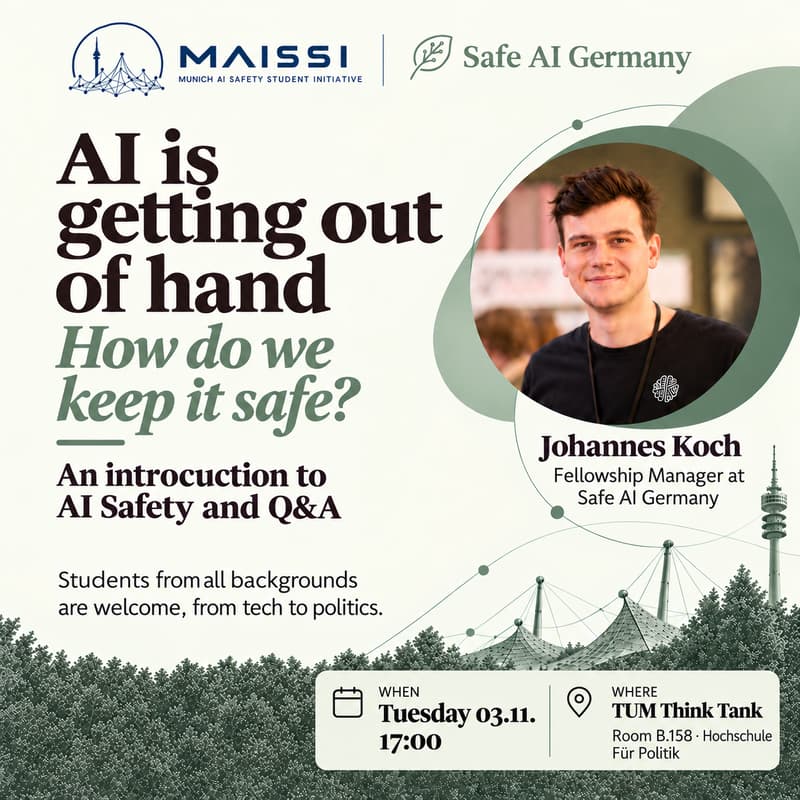 Cover Image for Introduction to AI Safety — Talk with Safe AI Germany