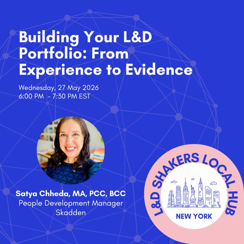 Cover Image for NYC Meet Up #22 – Building your L&D Portfolio: From Experience to Evidence