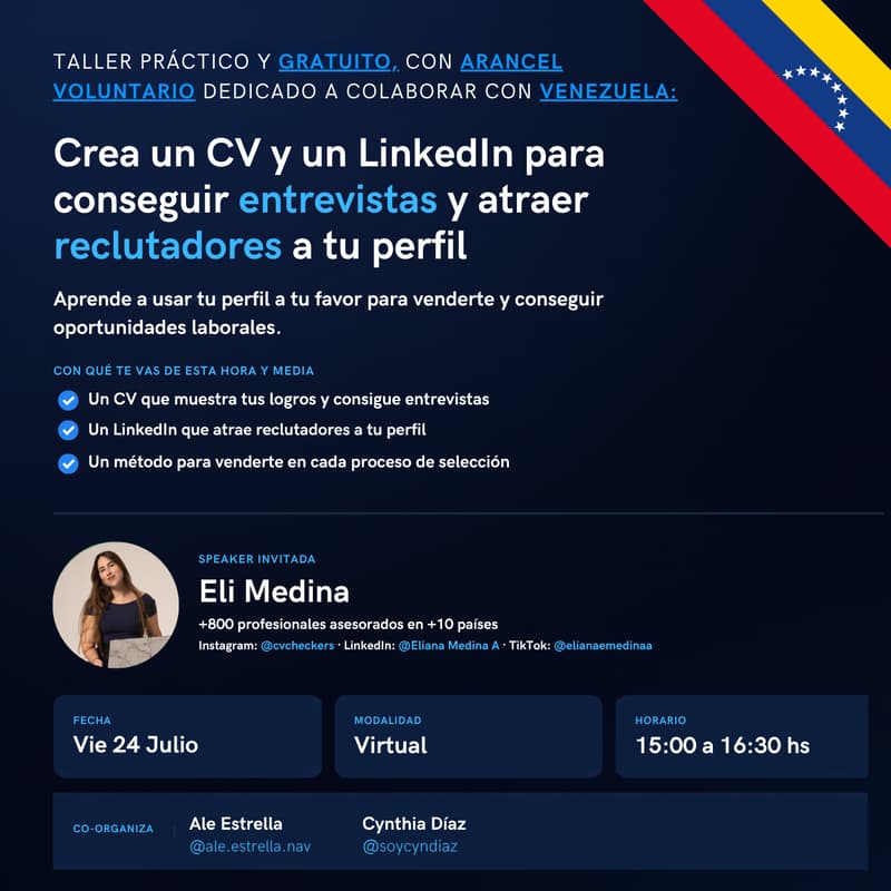 Cover Image for Crea un CV y un Linkedln que te ayuden a conseguir entrevistas у atraer reclutadores a tu perfil