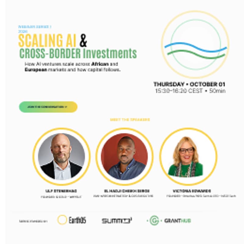 Cover Image for AI Without Borders | Africa ↔ Europe AI Collaboration SeriesAn online peer-to-peer fireside conversation · Series Thu Oct 15 ·