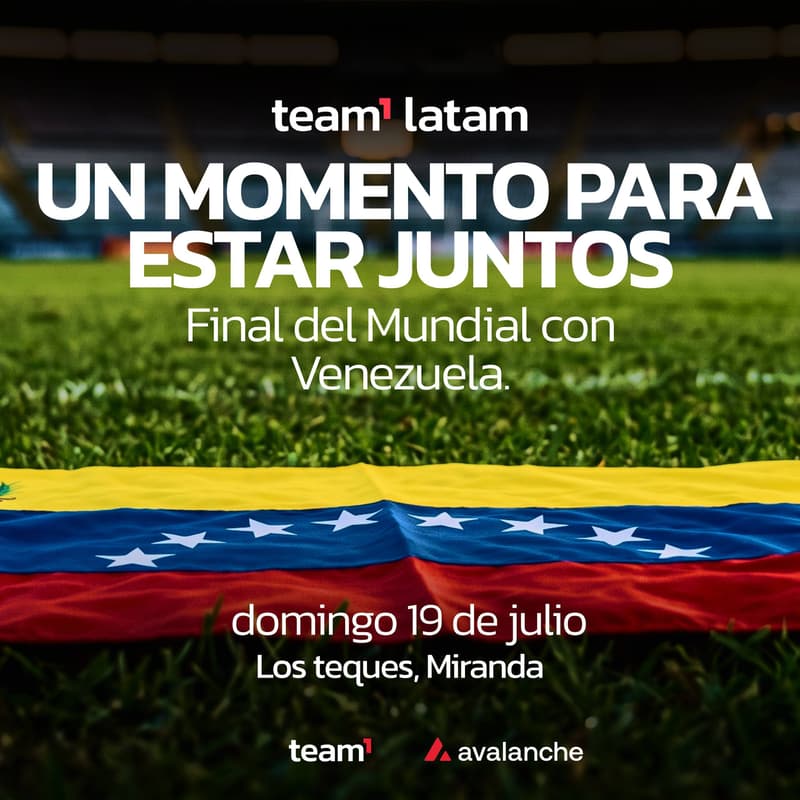 Cover Image for 🇻🇪 Team1 junto a Venezuela | Watch Party – Final de la Copa del Mundo