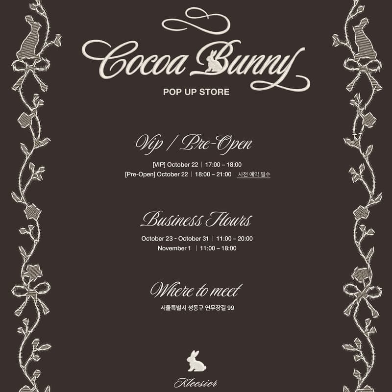 Cover Image for COCOA BUNNY POP-UP PRE-OPENING