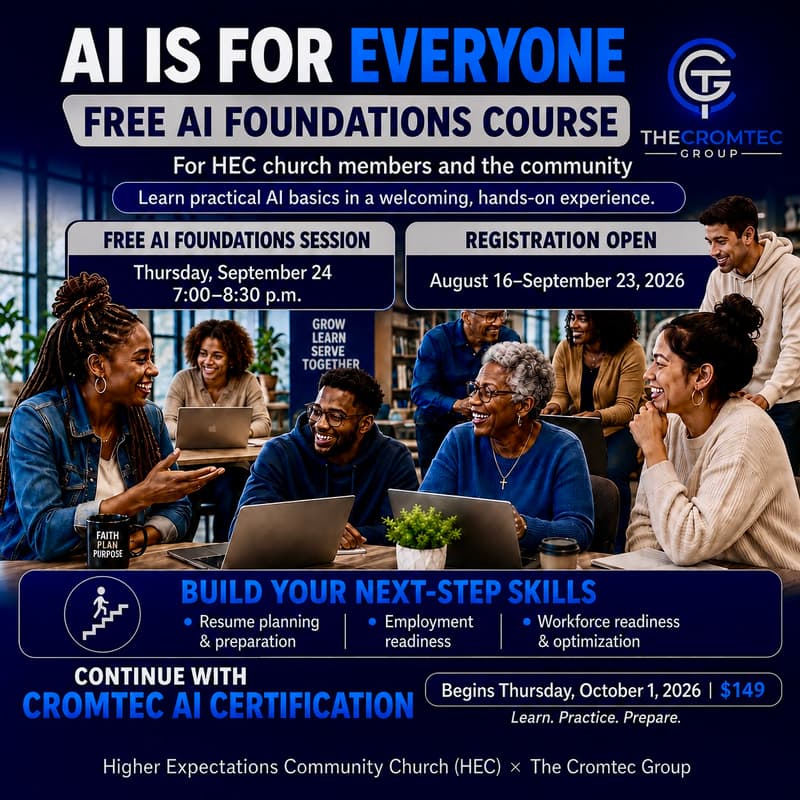 Cover Image for The HEC - AI Empowerment- Foundations course- in partnership with Cromtec.