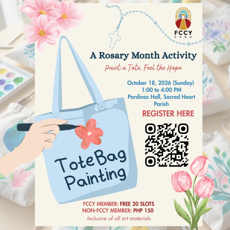 Cover Image for Paint a Tote, Feel the Hope: A Rosary Month Activity