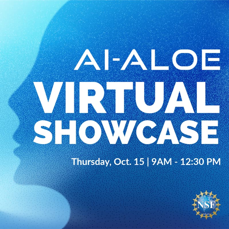 Cover Image for Discover the future of AI for learning at the Fall AI-ALOE Virtual Showcase!