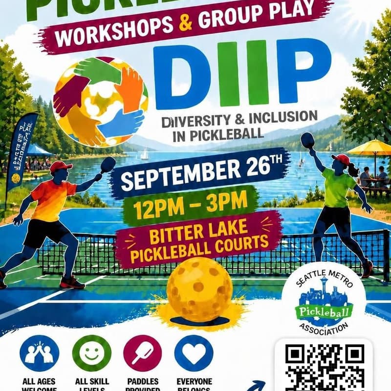 Cover Image for DIIPickleball FREE Workshop + Group Play + Pizza for All Levels