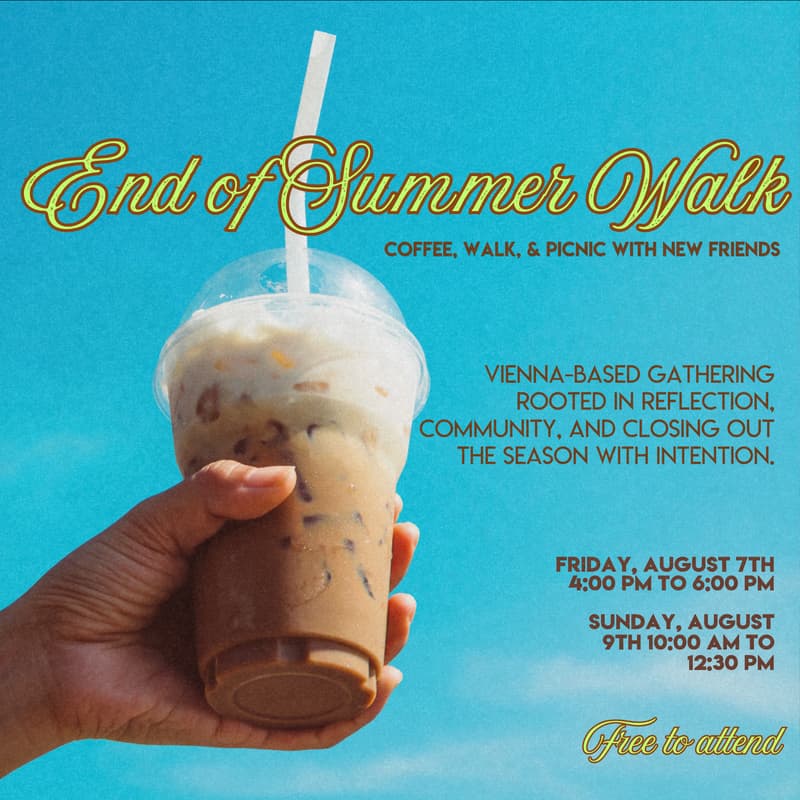 Cover Image for Vienna Women's End of Summer Coffee Walk & Picnic - Aug 9 π