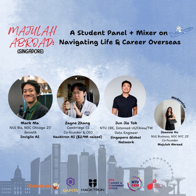 Cover Image for Majulah Abroad (SG): A Student Panel + Mixer on Navigating Life & Career Overseas