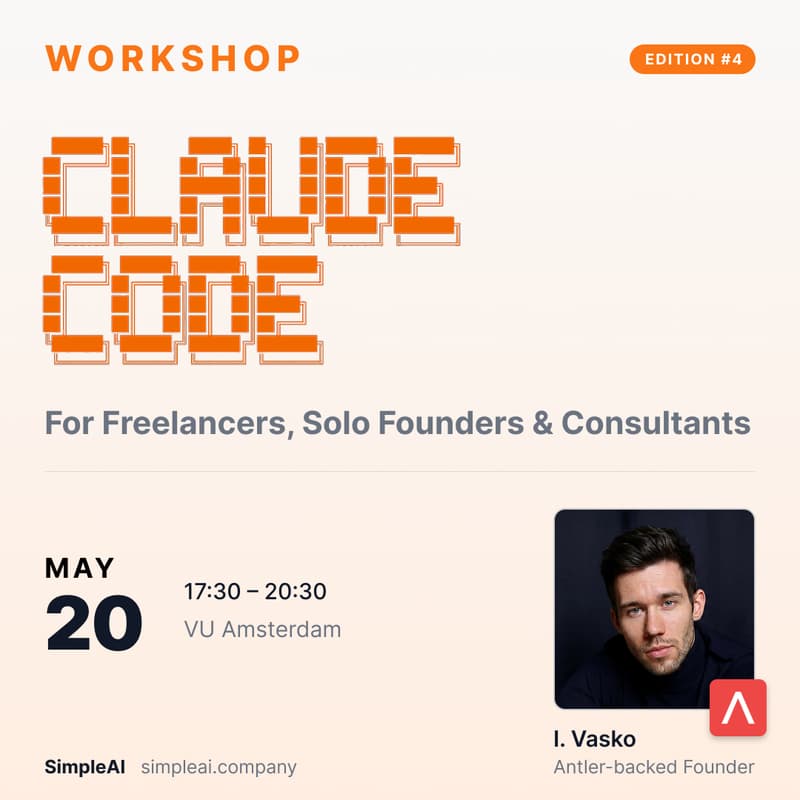 Cover Image for Claude Code for Freelancers, Solo Founders & Consultants (workshop)