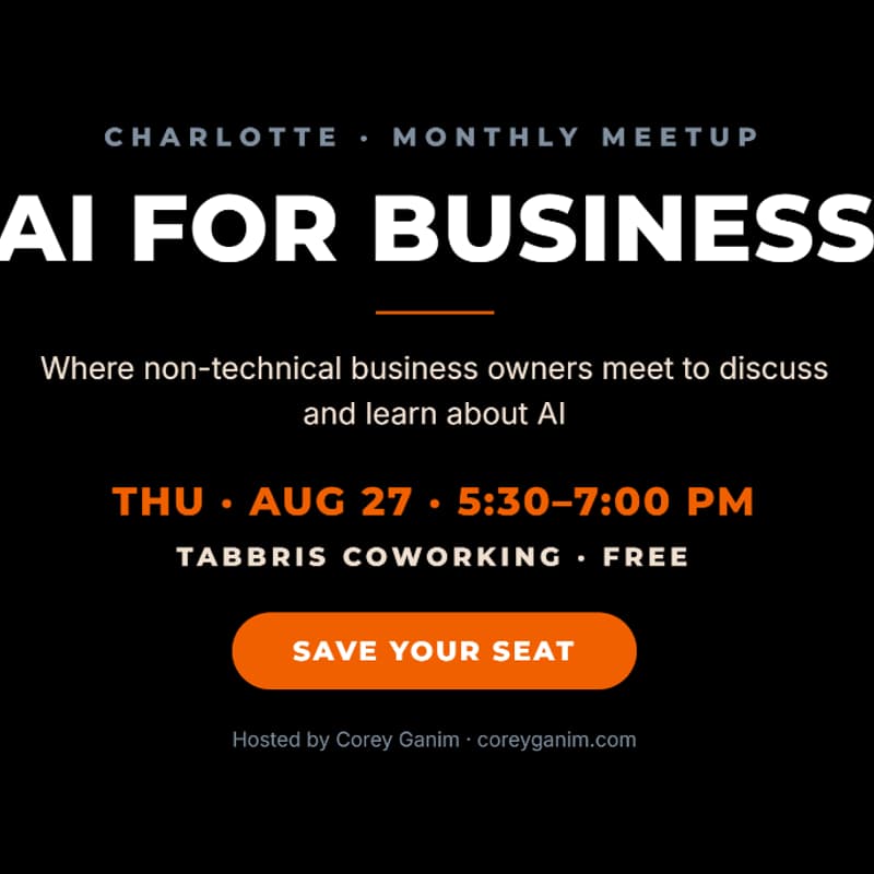 Cover Image for AI for Business, Charlotte Meetup