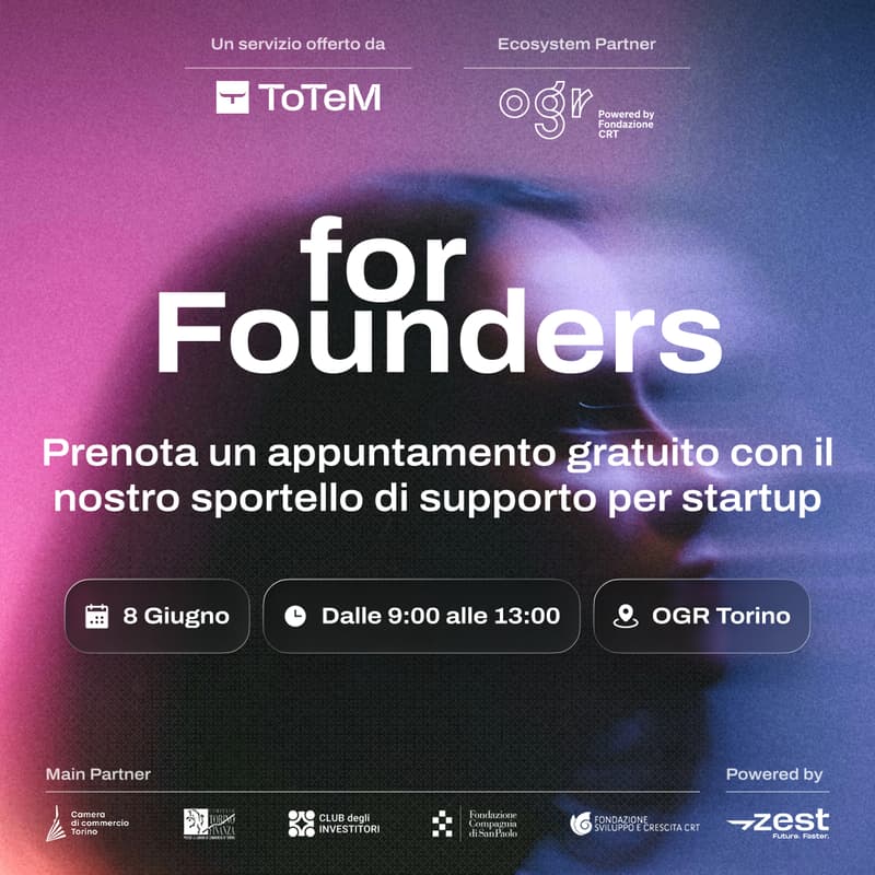 Cover Image for ToTeM For Founders - sportello giugno