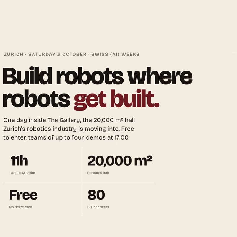 Cover Image for Robotics and AI Hackathon, The Gallery Zurich