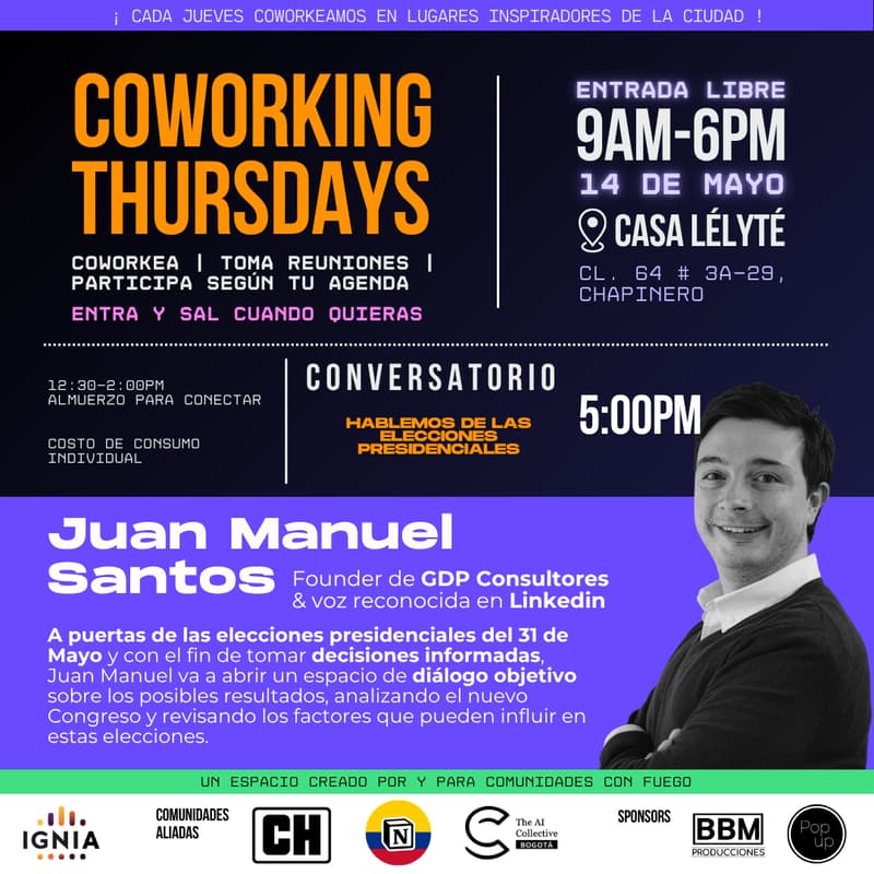 Cover Image for Coworking Thursdays - 14 de Mayo