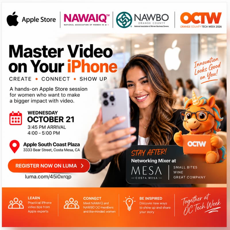 Cover Image for Master Video on Your iPhone: Create Better Content for Your Business and Mixer with The National Association of Women in AI