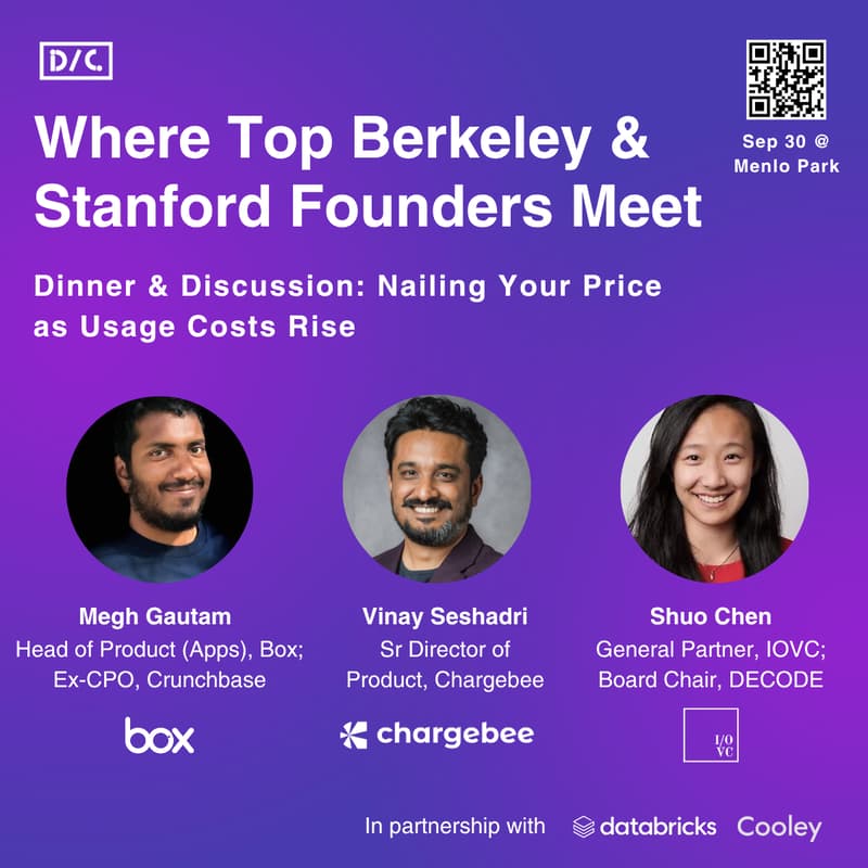 Cover Image for Dinner with Product Leaders from Box and Chargebee | Berkeley/Stanford Founders