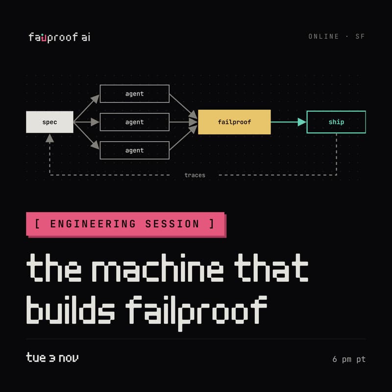 Cover Image for The Machine That Builds Failproof: an engineering session