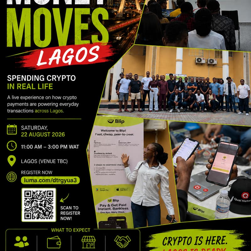 Cover Image for Money Moves Lagos: Spending Crypto in Real Life · A Blip × Quai Experience