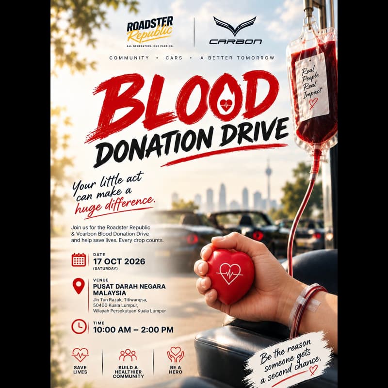 Cover Image for 🚗❤️ Roadster Republic × Vcarbon Blood Donation Drive