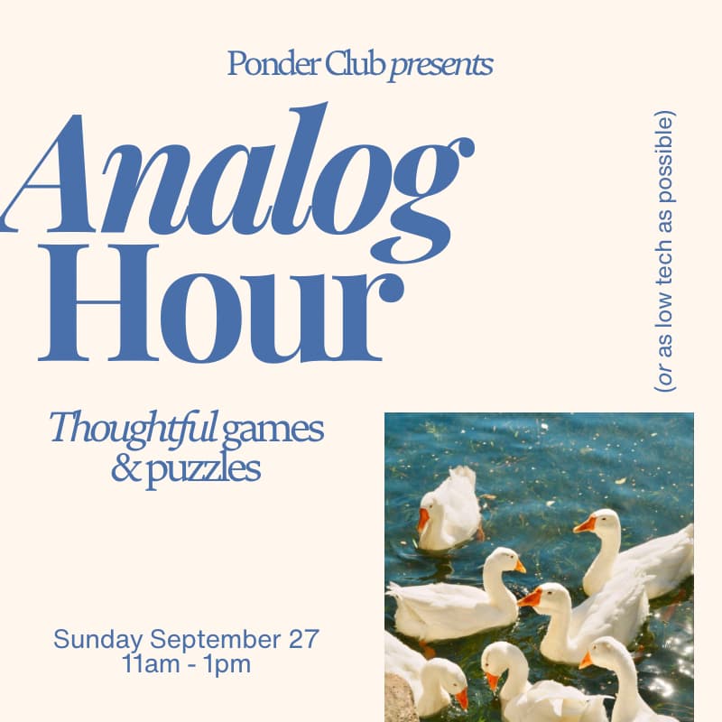 Cover Image for Thoughtful Games & Puzzles | Ponder Club’s Analog Hour