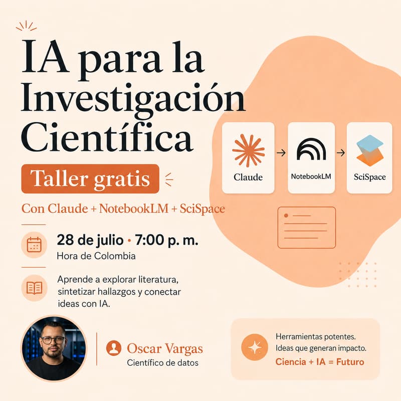 Cover Image for Repetimos Taller Gratuito: IA para la Investigación Científica.