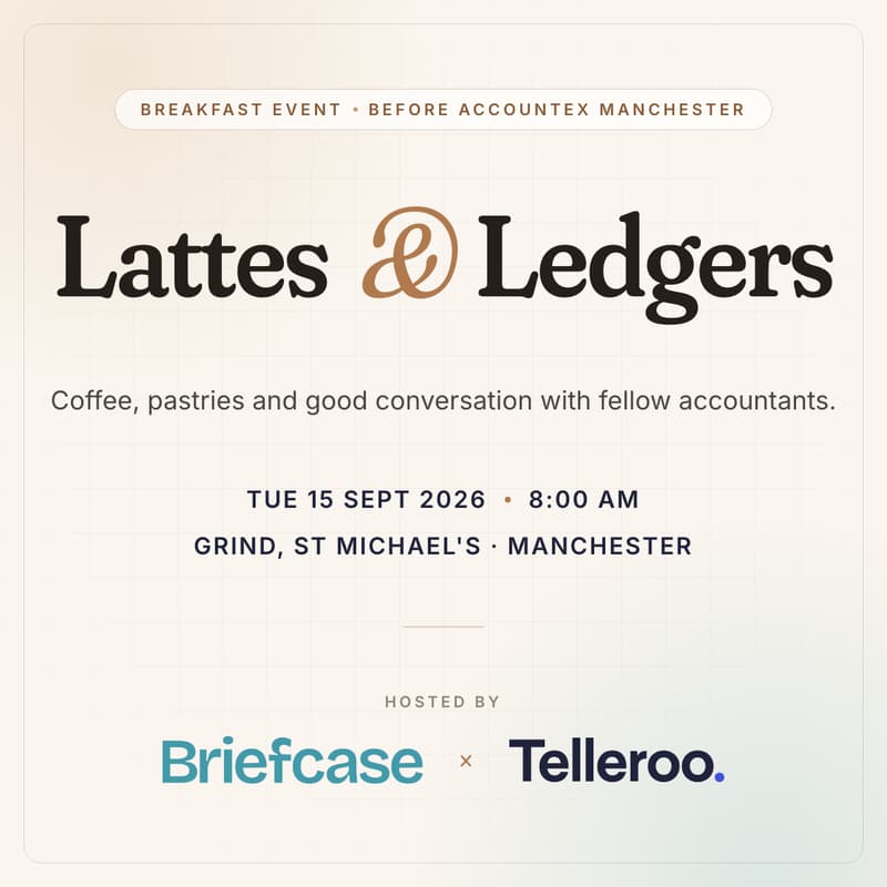Cover Image for Lattes & Ledgers — pre-Accountex breakfast w/ Briefcase & Telleroo