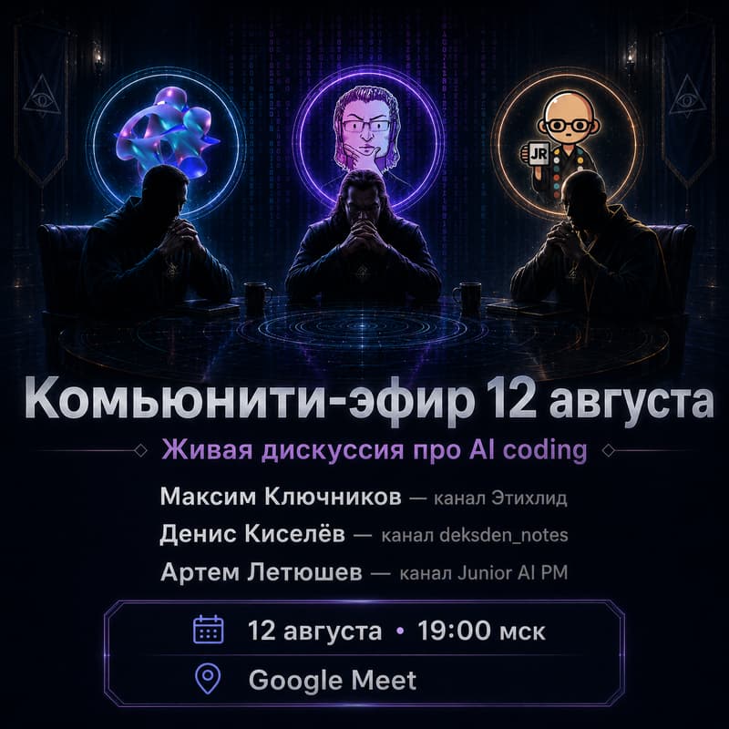 Cover Image for Комьюнити-эфир 12 августа. Живая дискуссия про AI coding