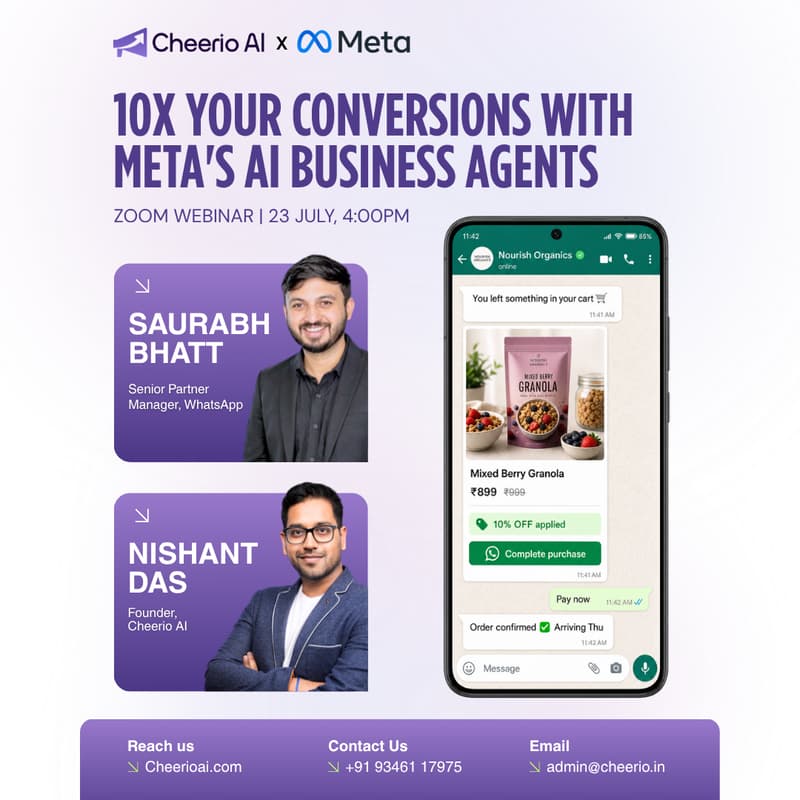 Cover Image for 10X Your Conversions With Meta's AI Business Agents - Hosted by Cheerio AI