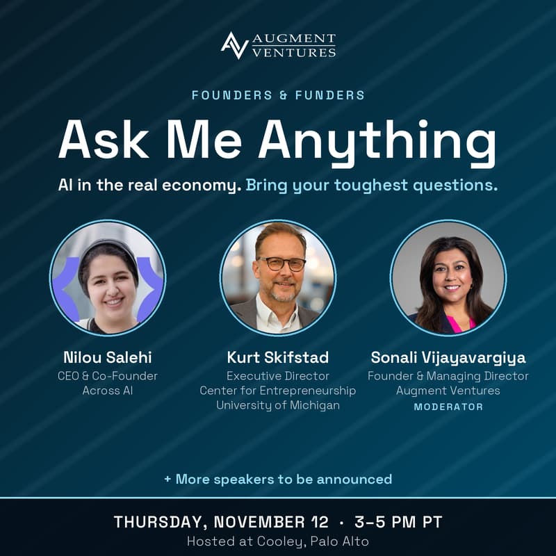 Cover Image for Founders & Funders: Ask Me Anything with Augment Ventures