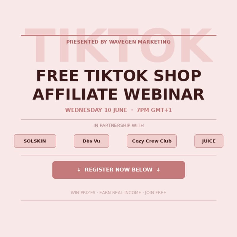 Cover Image for TikTok Shop Affiliate Webinar