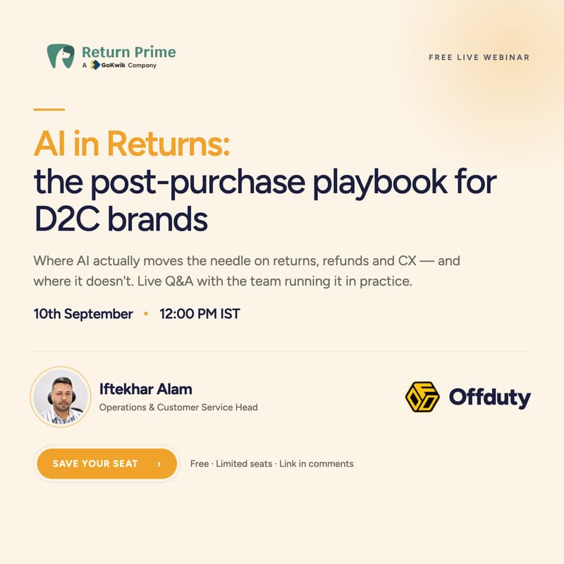 Cover Image for AI in Returns: How to Leverage AI in D2C Post Purchase Journey