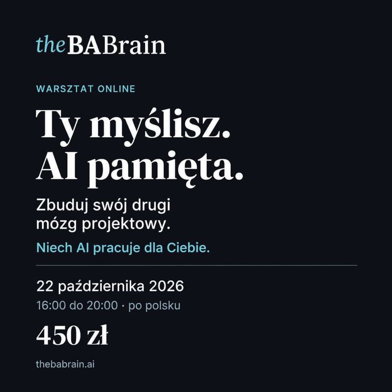 Cover Image for Ty myślisz. AI pamięta. Zbuduj swój drugi mózg projektowy