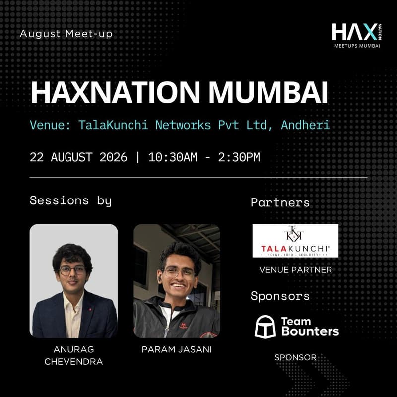 Cover Image for Haxnation Mumbai – August Monthly Meet-up