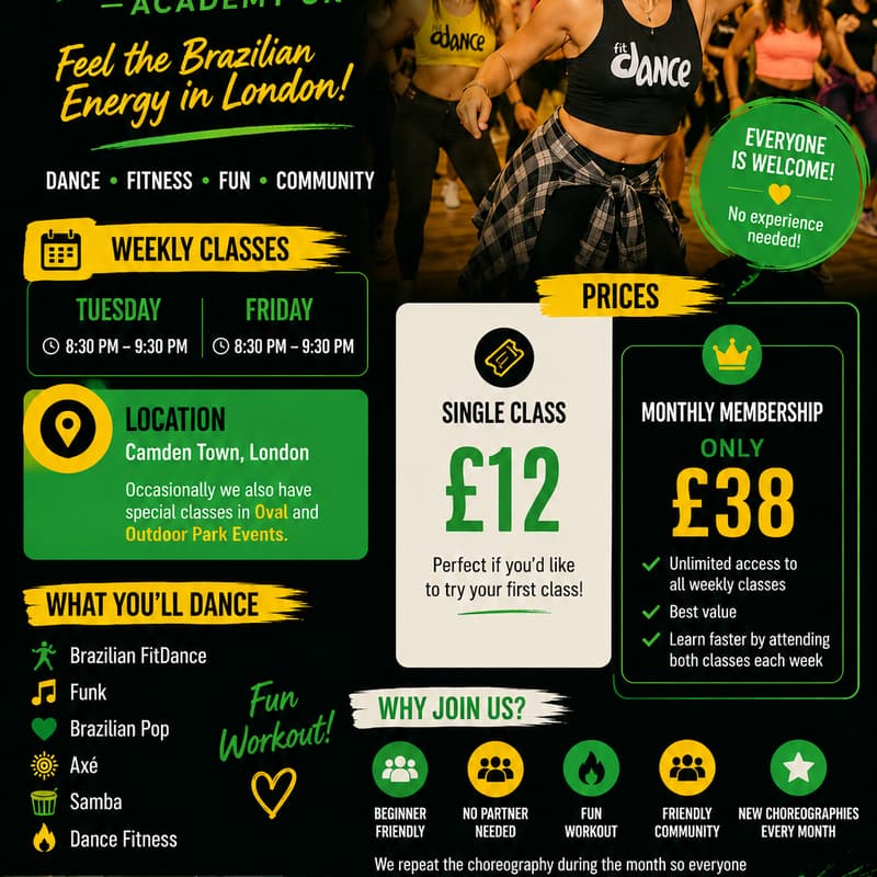Cover Image for Brazilian Dance Experience with FitDance in London