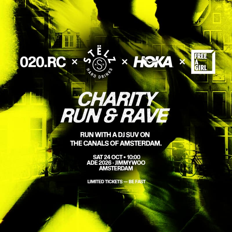 Cover Image for 020.RC RUNS FOR FREE A GIRL - CHARITY RUN & RAVE ON THE CANALS × STËLZ 0.0 × HOKA (ADE 2026)