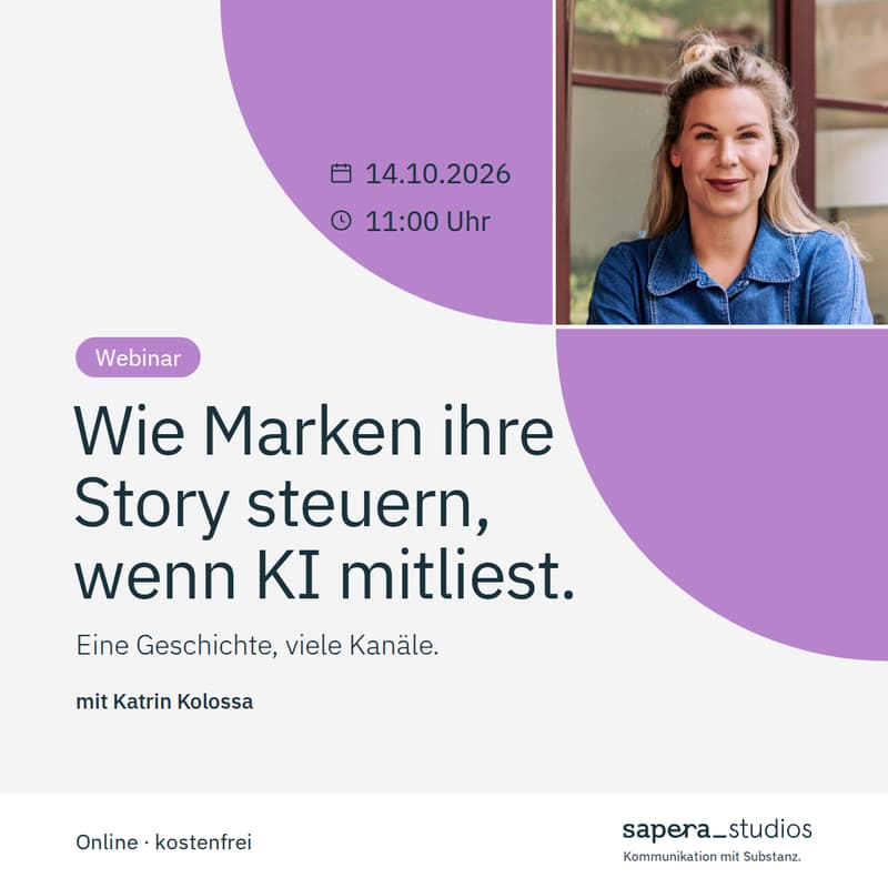 Cover Image for Webinar: Wie Marken ihre Story qualitativ steuern, wenn KI mitliest
